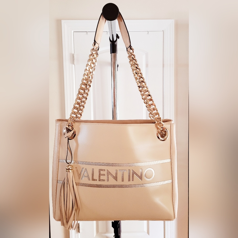 โค๏ธ Authentic Valentino Leather Cream Shoulder Bag - Picture 3 of 9